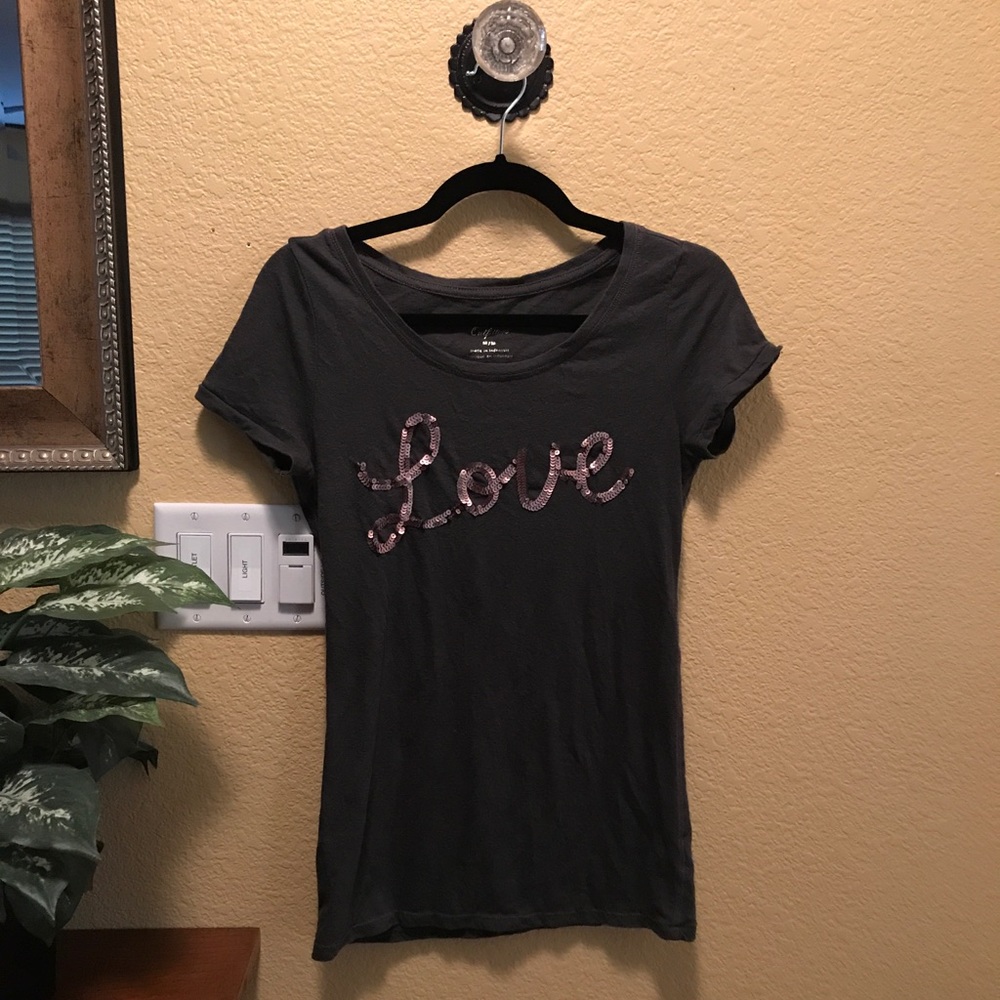 American Eagle Outfitters sequin “Love” shirt ❤️